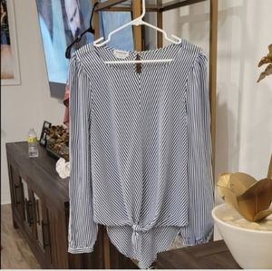 Bebe Striped Double Knot Top, Size L